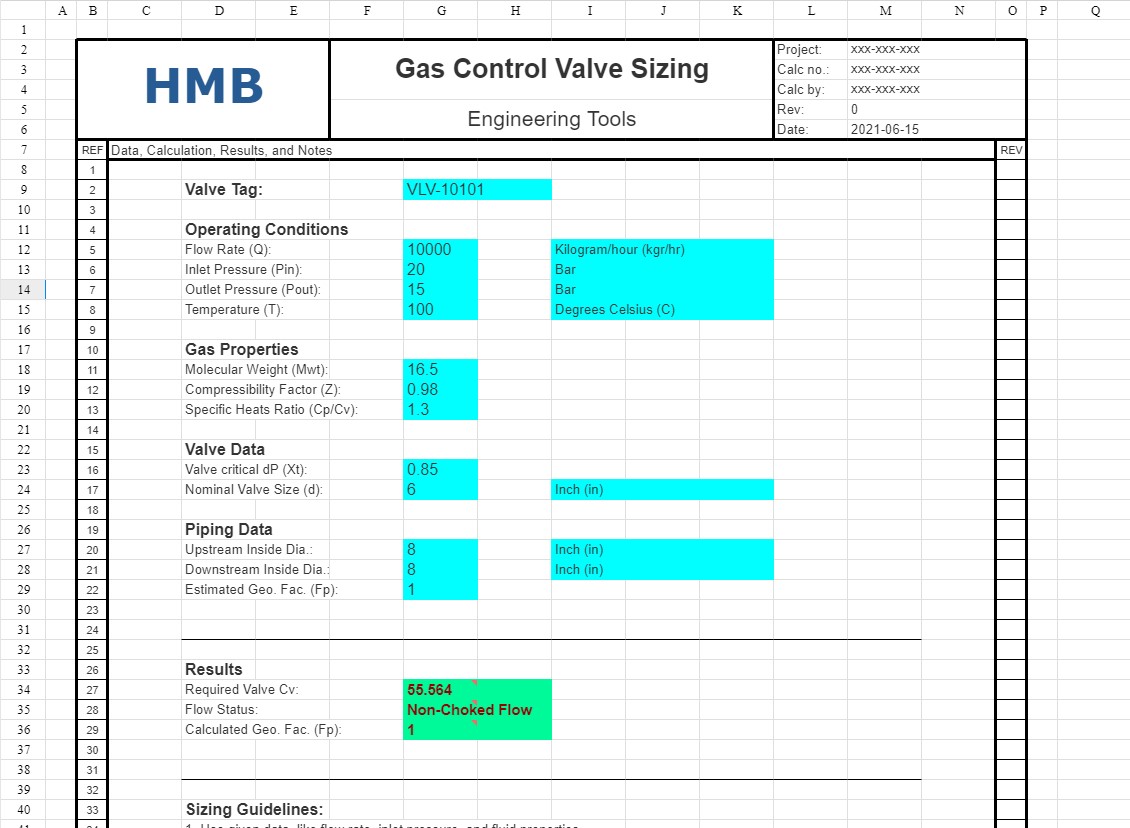 HMB Gas Valve Sizing